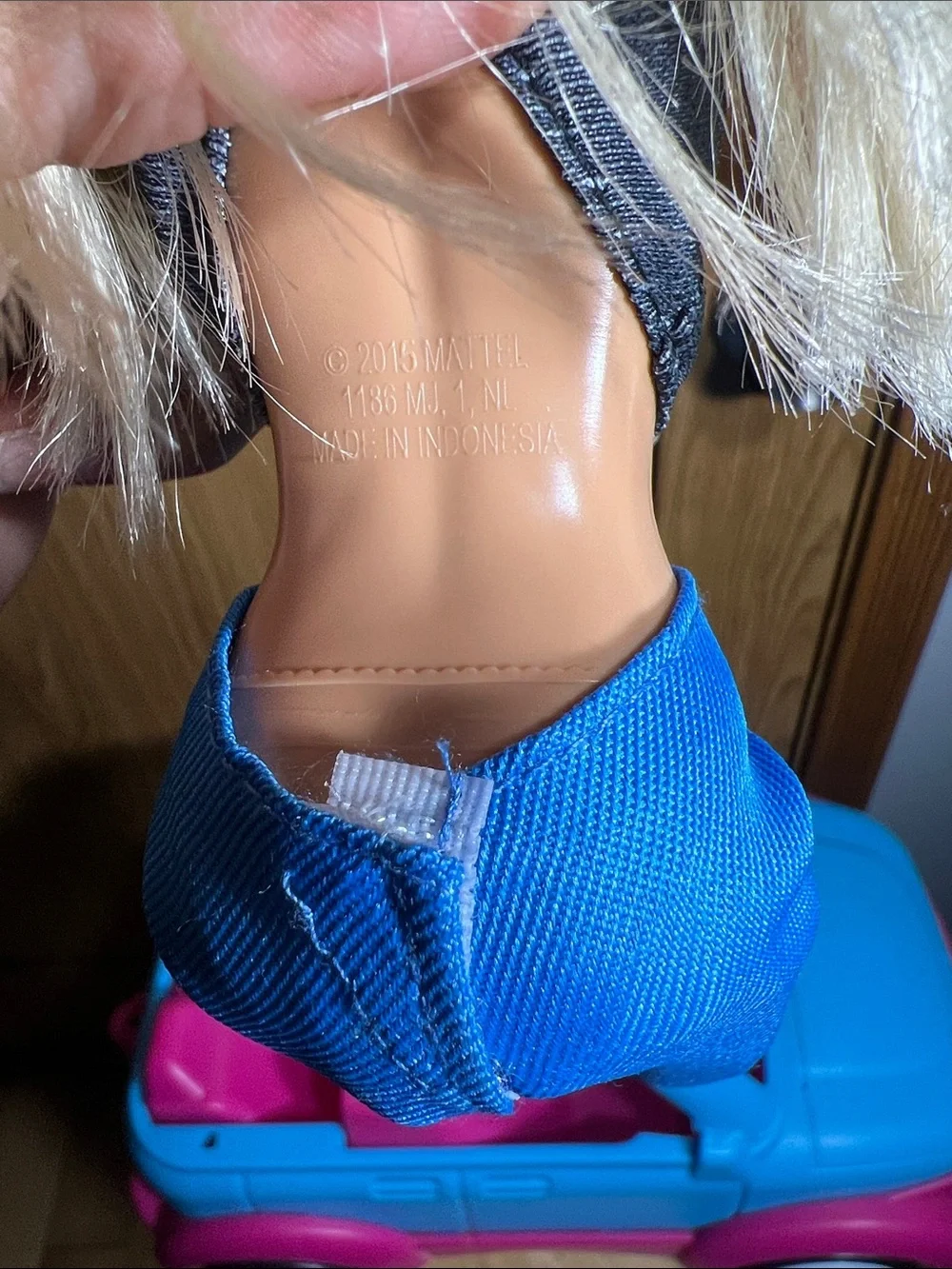 Barbie Blue and Pink Convertible with Blonde Barbie & Ken Dolls